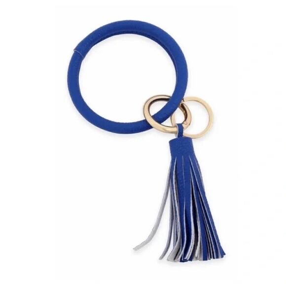 Sapphire Faux Leather Key Ring - Picture 1 of 2